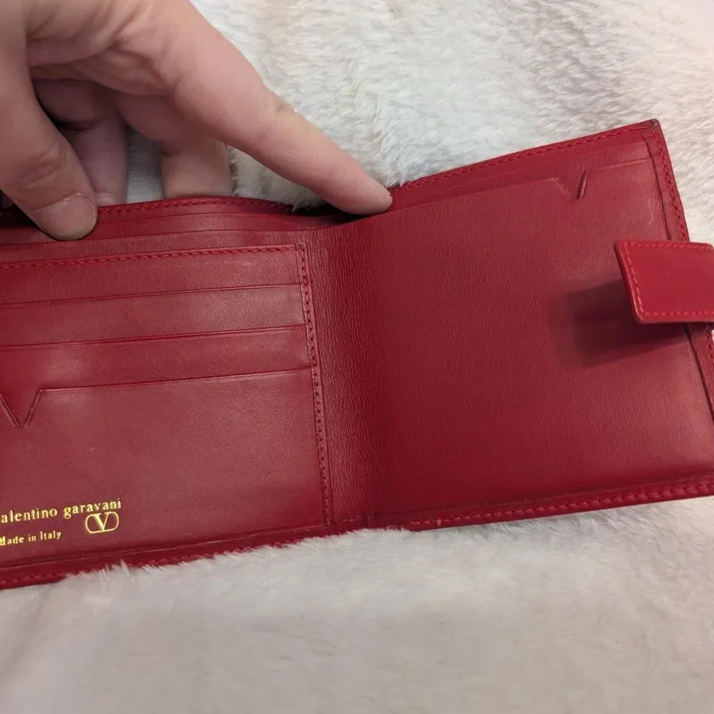 Authentic Valentino Garavani Embossed Bifold Wallet